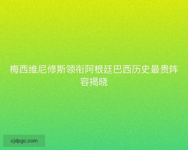 梅西维尼修斯领衔阿根廷巴西历史最贵阵容揭晓